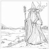 Coloring Colouring Adults Pages Book Lord Rings Gandalf Geeky Tolkien Books Printable Adult Color Sheets Pencils Tolkiens Pattern Online Earth sketch template