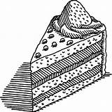 Cake Slice Coloring Pages Strawberry Piece sketch template