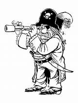 Piratas Piraten Ausmalen Parche Kostenlos Spyglass sketch template