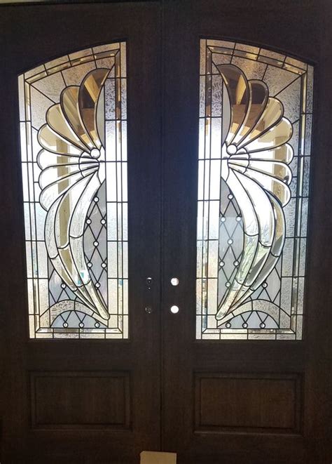 Beveled Glass Front Doors Leaded Stained Glass Entry Inserts
