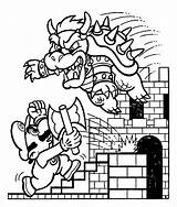 Mario Coloring Bros Bowzer Pages Funny Kids sketch template