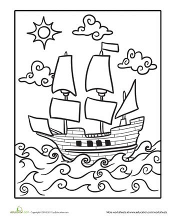 mayflower coloring page coloring thanksgiving   history