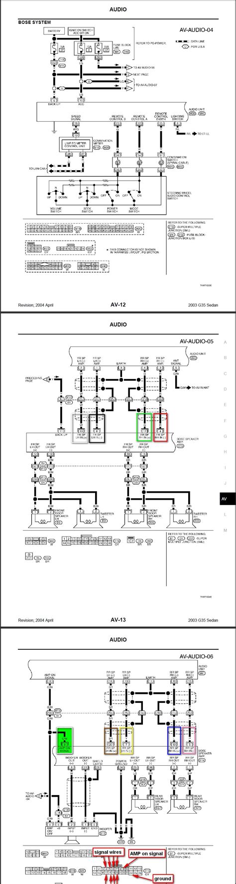 infinity  bose stereo qa  amp wiring diagram location