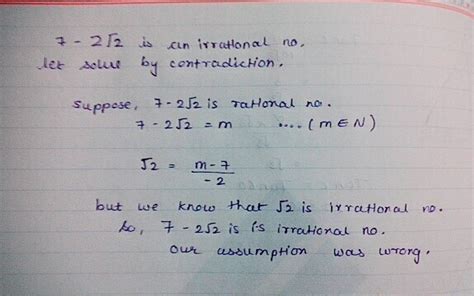 Prove That 7 Minus 2 Root Under 2 Is Irrational