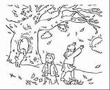 Coloring Pages Autumn Fall Landscape Adults sketch template