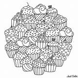 Mandala Cupcakes Coloring Cakes Pages Mandalas Stress Zen Kids Anti Just Easy Colors Magnificent Waiting Little Printable Delicious Print Fall sketch template