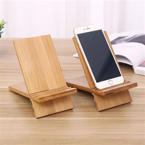 tienda en linea de innovacion de escritorio de bambu del telefono movil titular de madera solida