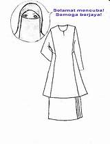 Baju Kurung Melayu Colouring Drawing Draw Choose Board Races Dresses Fashion sketch template