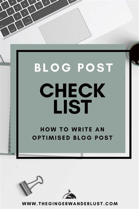 Blog Post Checklist How To Write An Optimised Blog Post