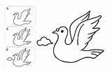 Drawing Kids Coloring Step Drawings Easy Printable Draw Activities Birds Pages Cartoon Template Learn Simple Templates Children Bird Worksheets Dove sketch template