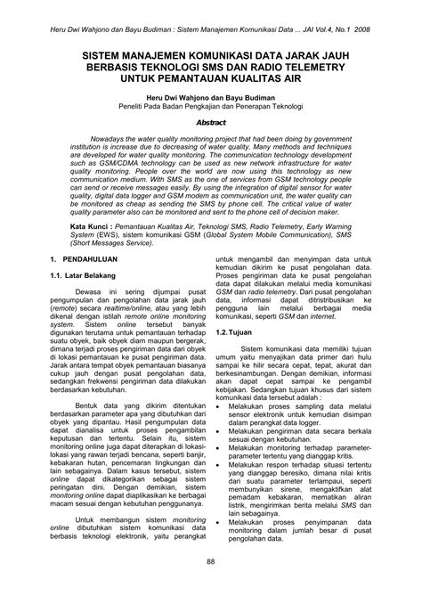 format penulisan artikel  jurnal teknologi lingkungan
