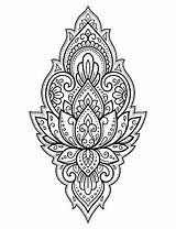 Outline Mehndi Drawing sketch template