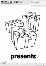 Presents Coloring sketch template