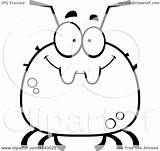 Chubby Tick Smiling Clipart Cartoon Sad Outlined Coloring Vector Cory Thoman Royalty sketch template