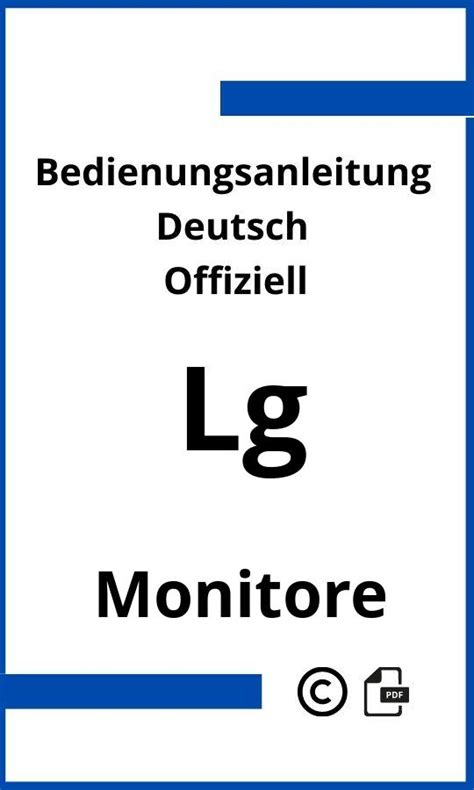 lg monitore deutsch  bedienungsanleitung