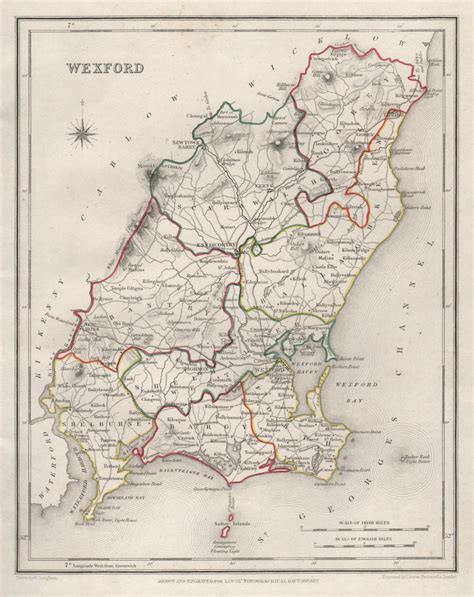 county wexford antique map  lewis  creighton dower ireland