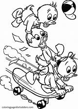 Coloring Huey Louie Dewey Pages Skateboard Disney Cute Drawing Drawings Printable Donald Framing Coloringpagesfortoddlers Nephews Colorear Para Poodle Silhouette Dibujos sketch template