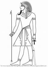 Pharaoh Draw Step Drawing Drawingtutorials101 Tutorials Previous Next Christianity sketch template