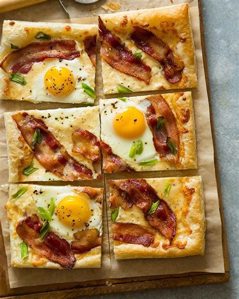 bacon egg and cheese puff pastry breakfast pizza by spoonforkbacon