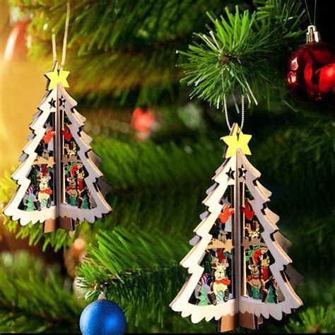 koop  houten kerstboom hangers xmas kerstboom opknoping drop ornamenten leuke