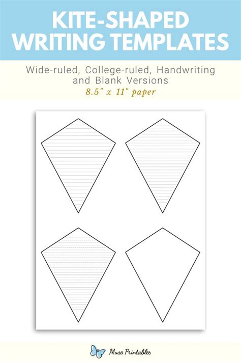 printable kite shaped writing templates   writing templates