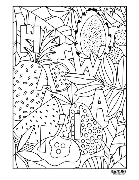adult coloring pages  hawaii artists   magazine