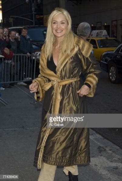 Sharon Stone Wearing Her Fur Coat Inside Out News Photo