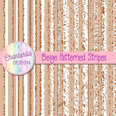 digital papers featuring beige patterned stripes designs