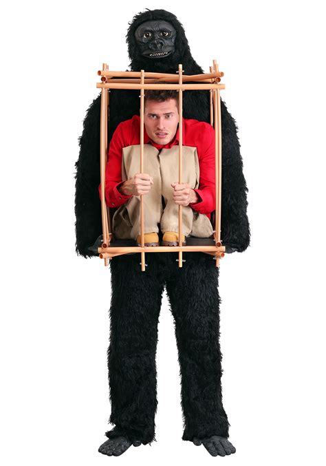 man stuck in a gorilla cage costume adult gorilla
