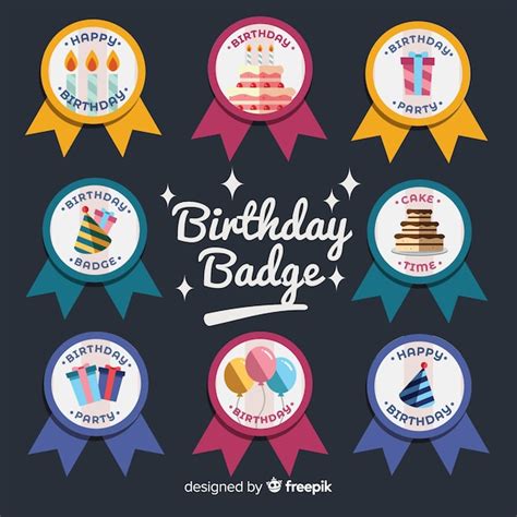 vector birthday badge set