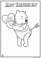 Valentines Pages Coloring Pooh Winnie Getcolorings Printable Color Print sketch template