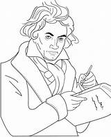 Coloring Beethoven Symphony Writing Ludwig Tocolor sketch template