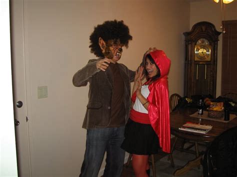 Wolf And Little Red Riding Hood Homemade Halloween Couples Costumes