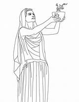 Hestia Goddesses Mythology Netart sketch template