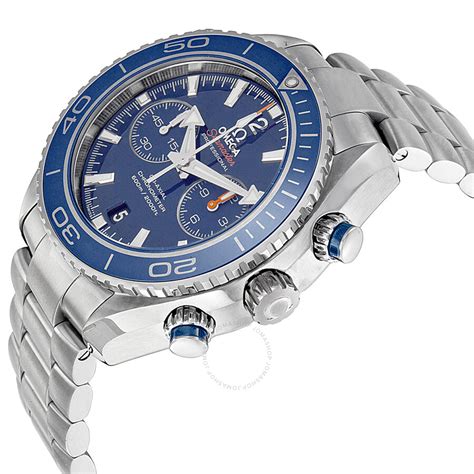 omega seamaster planet ocean chronograph automatic blue dial mens