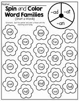 Word Family Color Spin Families Girls Choose Board Spring Worksheets Cvc Words Moffatt Kindergarten sketch template