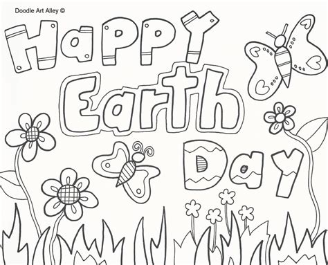 earth day coloring pages doodle art alley