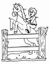 Horse Jumping Coloring Pages Boy Kids Horses Fence Jump Do Printable Printables Print Over Popular sketch template