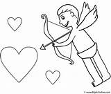 Coloring Valentine Cupid Bigactivities Pages Flying Cupids Valentines sketch template