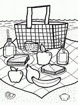 Picnic Coloring Pages Food Blanket Print Printable Color Getcolorings Getdrawings Coloringtop Launch sketch template