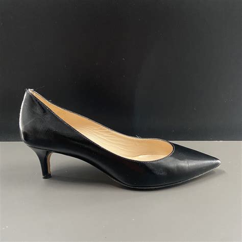 kate spade  york sonia black patent leather pointed toe pump heel