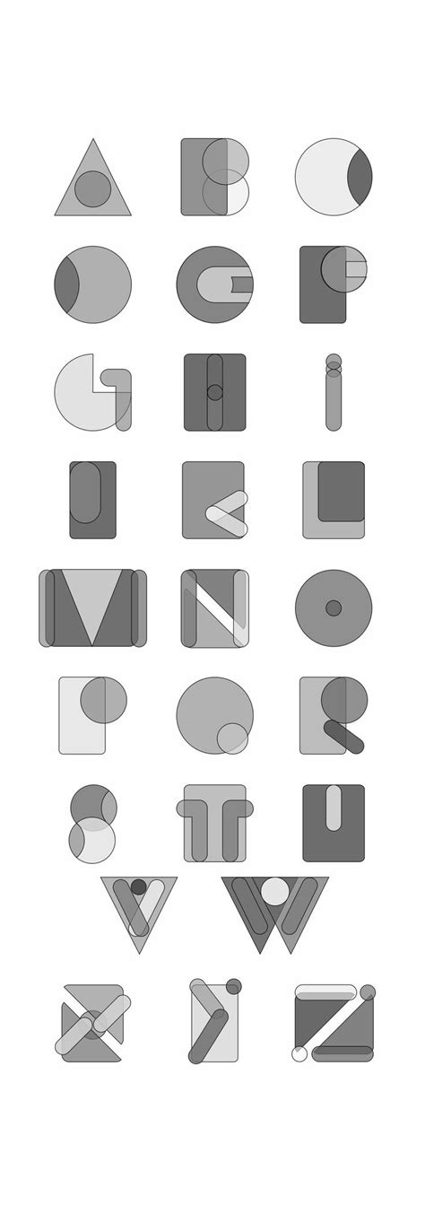 alphabet  grey alphabet grey typography