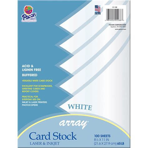card stock classic white      sheets pac dixon