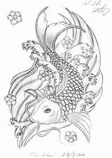 Koi Fish Drawing Deviantart Drawings Tattoo Coloring Chinese Traditional Fc00 Outline Designs Fs70 Michael sketch template