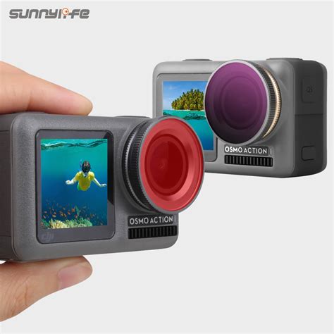 sunnylife adjustable ndpl cpl lens filter diving filters  dji osmo action sport camera