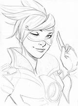Tracer Sidney sketch template
