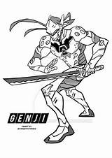 Coloring Pages Genji Overwatch sketch template