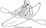 Kayaking Vector Illustration Clipart Drawings Drawing Line Sketch Man Clip sketch template