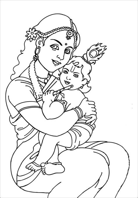baby krishna coloring pages