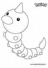 Weedle Pokemon Coloring Pages Printable Kids Print Color sketch template